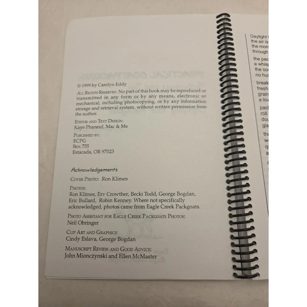 Practical Goatpacking by Carolyn Eddy Spiral Bound Paperback - Very Good